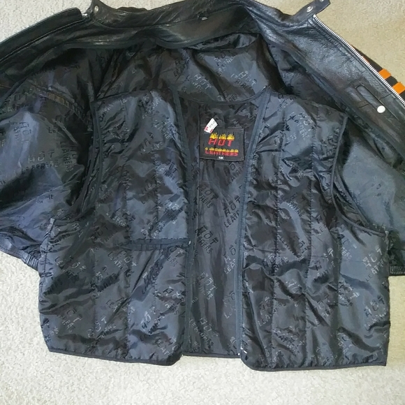 UGC HOT LEATHERS 3M MOTORCYCLE JACKET ZIPOFF VEST - Picture 15 of 16